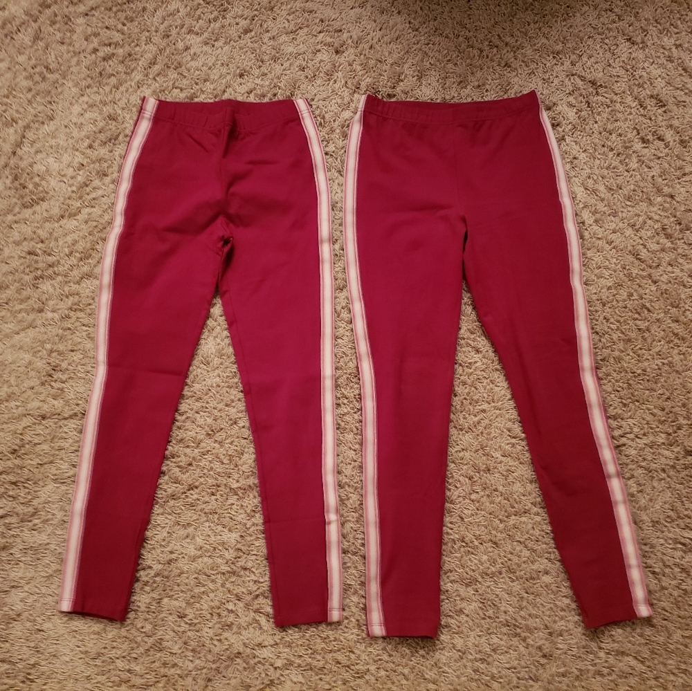Two (Set) Lands End Dark Pink Leggings Size Extra Large XL
